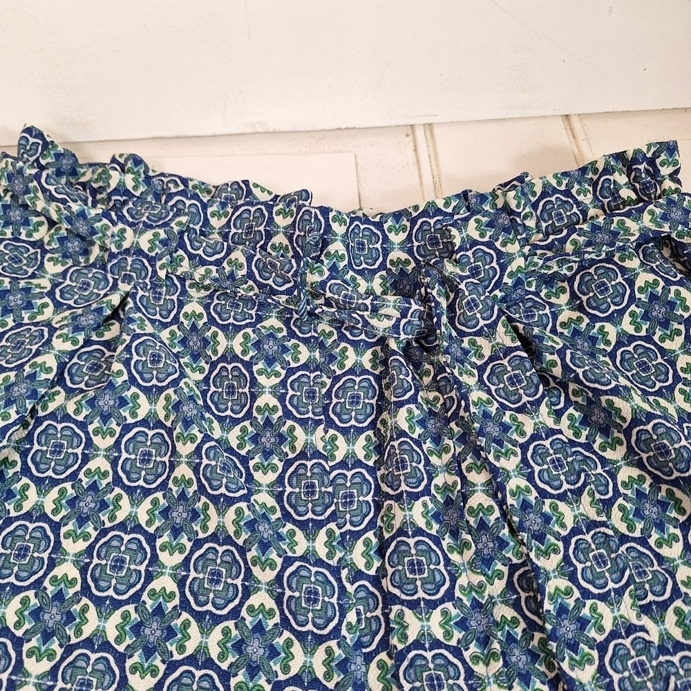 NWT Max Studio Shorts Paperbag Waist & Belt Blue & White Lightweight XLarge - Picture 10 of 11